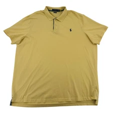 Polo Ralph Lauren Men Yellow Classic Fit Short Sleeve Polo Shirt XXL Golf Preppy