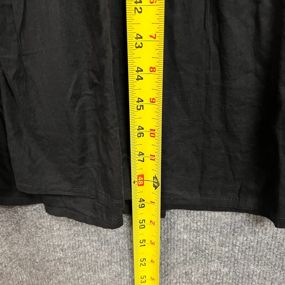 Maxi Vestido Borlas Borlas Talla S Nuevo Sin Etiquetas Algodón Negro Botón Frontal en Niveles Foto 4 de 4