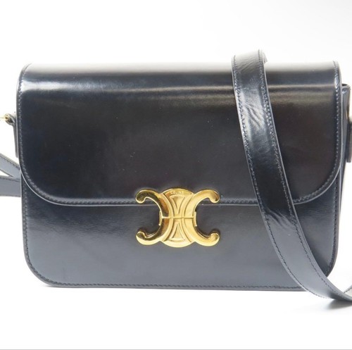 Celine Classic Triomphe Shoulder Bag, Black