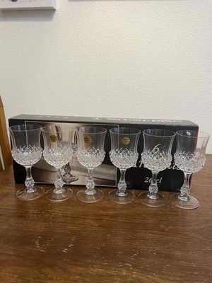 Cristal d Arques Ancenis 26cl Lead Crystal Wine Glasses Set of 6 NEW NIB France