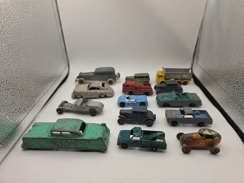 Vintage Metal Die Cast Toy Car Lot Of 14-Tootsie,Midgetoy,Marklin,Matchbox. T4