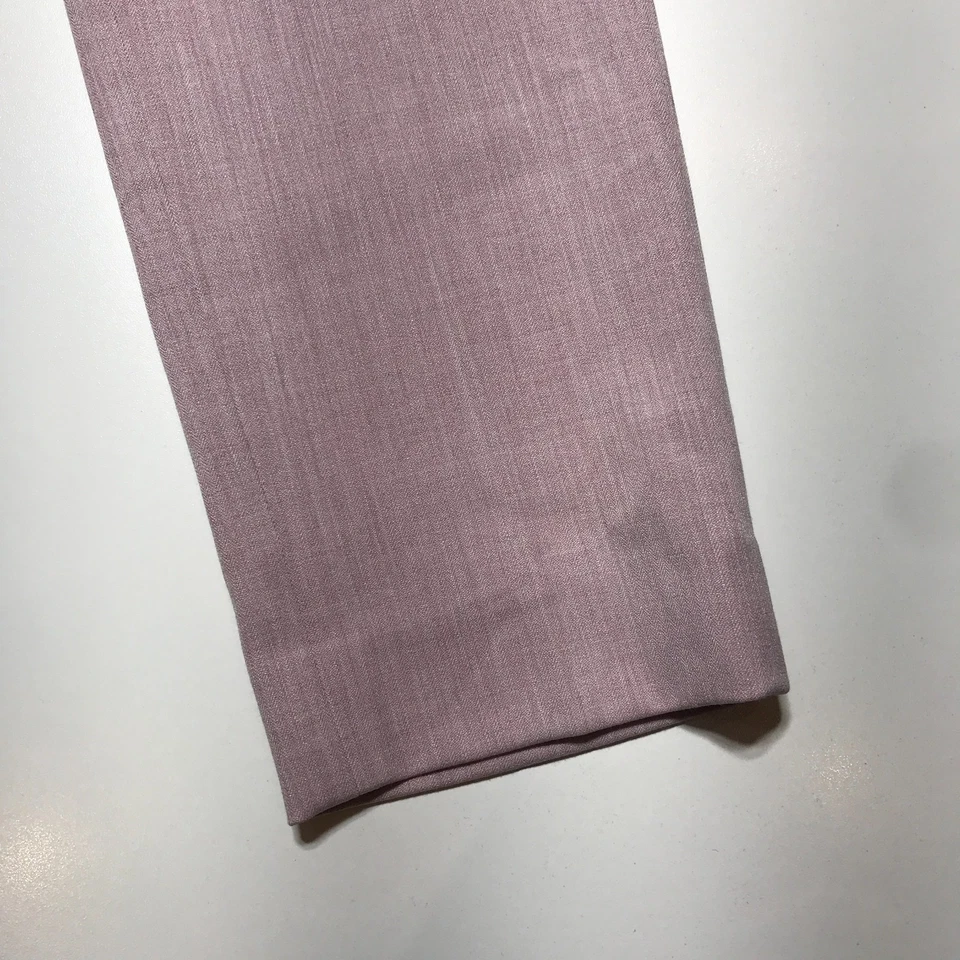 Pantalones de vestir H&M talla 0 calce ajustado tiro alto rosa malva pantalones elásticos esenciales Foto 4 de 4