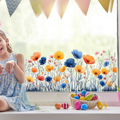 PVC Static Butterfly Window Sticker Floral Pattern 11.81 x 23.62 in