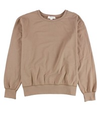 Treasure  Bond Womens Side Slit Sweatshirt, Brown, Small