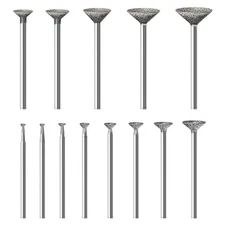 Stone Carving Set Diamond Burr Bits Compatible with Dremel, 13PCS Polishing K...