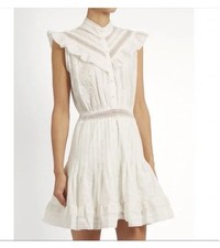 Zimmermann Tulsi Flutter Day dress white eyelet lace size 0 