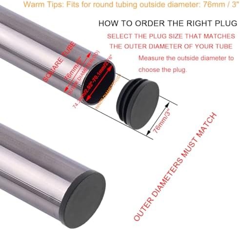 Round Plastic End Cap Plug for Tubing Furniture Finishing