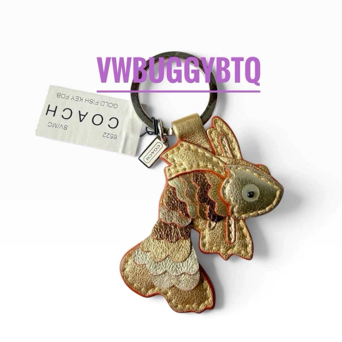 希少✨️COACH Gold Fish Bag Charm Key Ring coach fish keychain products for sale | eBay