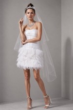 David's Bridal DB Studio Strapless Ruffle Skirt Wedding Or Reception Dress Sz 14
