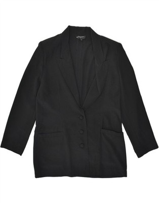 SUPERIOR Damen 3 Knopf Blazer Jacke IT 46 XL Schwarz AV95