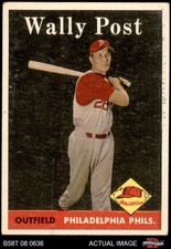 1958 Topps #387 Wally Post Phillies 3.5 - VG+