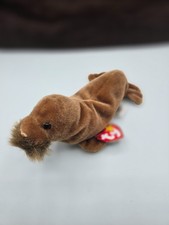 Ty Beanie Baby PAUL the Brown Walrus 90s Nostalgia Stuffed Animal Plush Toy MINT