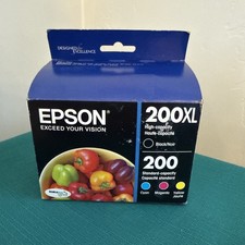 Epson 200XL Black and 200 Color Ink Cartridges Yellow, Magenta, Cyan Exp. 7/2021
