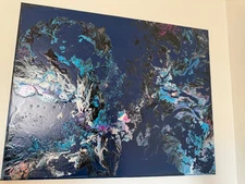 Original Acrylic Abstract Painting on Canvas 16" x 20" Signed 2025