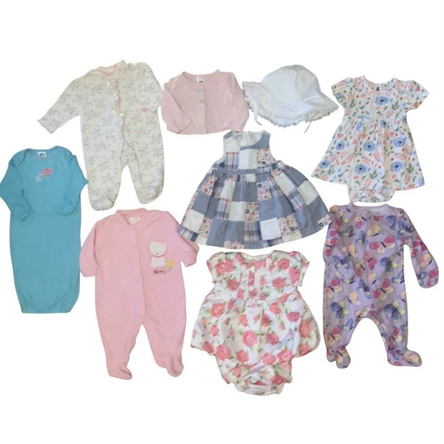 Baby Girl Sz 0-3M Clothing Lot Floral Dresses Sleepers Bundle Spring Summer
Opens in a new window or