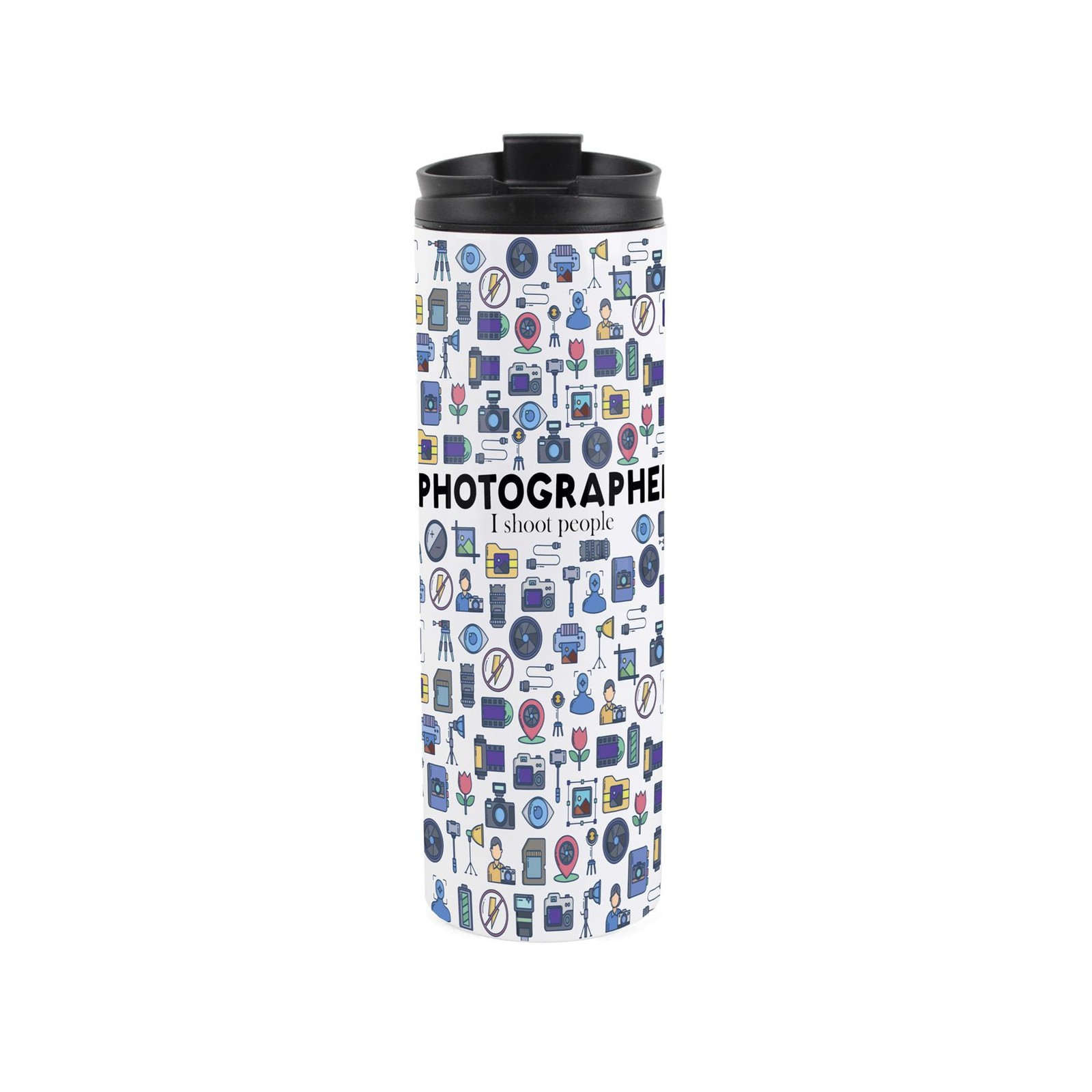 Photographer Travel Mug - Novelty Trades Gift Reusable Stainless Steel Flask