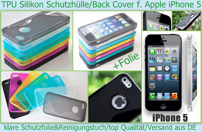 Case Cover für Apple iPhone 5 5S Handy Etui Tasche Bumper Schutz hülle + Folie