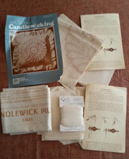 2 Vtg. Candlewicking Pillow Kit  Down on the Farm Originals  Feather, Eagle