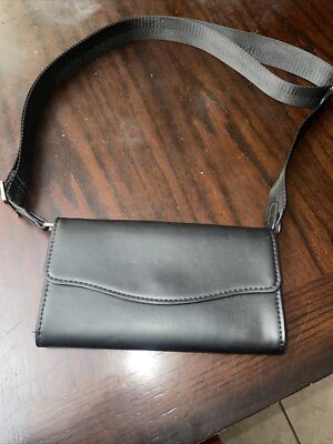 A New Day Classic Small Black Purse  Crossbody Faux Leather Possible Fanny Pack