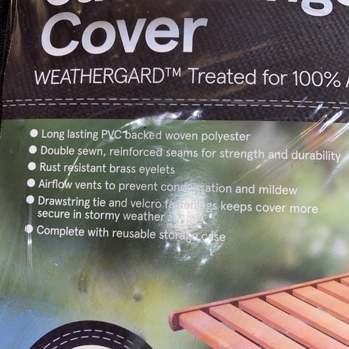 Sun Lounger Bed Cover Black Heavy Duty Premium Weather Treated Cloth & Zip Bag - Picture 10 of 10