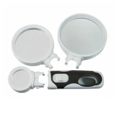 Portable 2.5X/5X/16X Magnifying Glass Loupe Hand Held Zoomer Magnifier 2LED Lamp