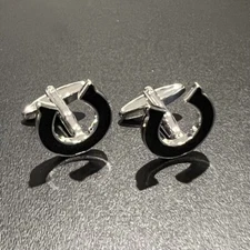 Black Horseshoe Cufflinks For Men Birthday Wedding Fancy Gift Cufflinks In Box