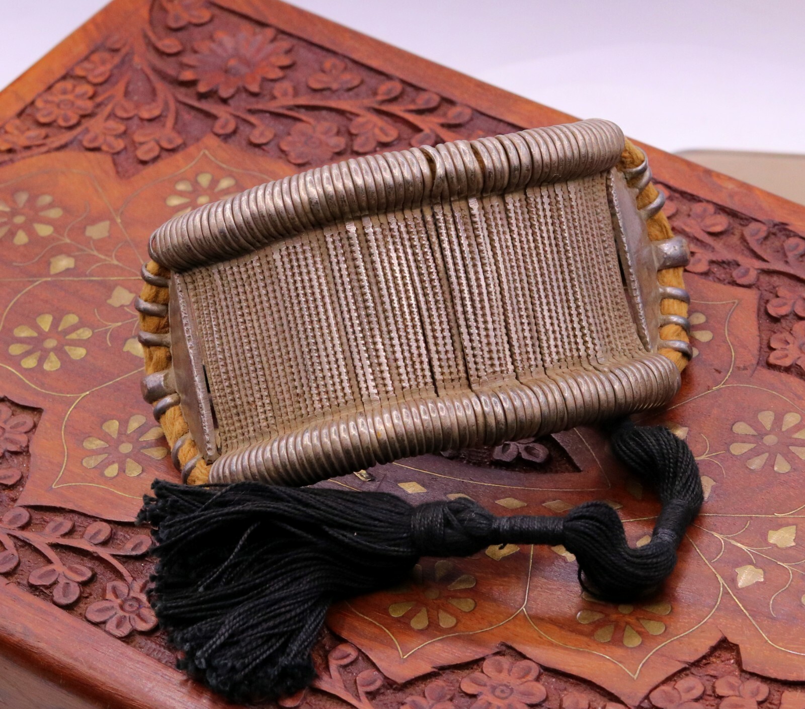 Vintage solid silver cuff bracelet armlet, arm br… - image 12