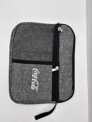 Coca Cola Grey Zippered Bag Organizer For Pencils Purse Backpack Travel Locker