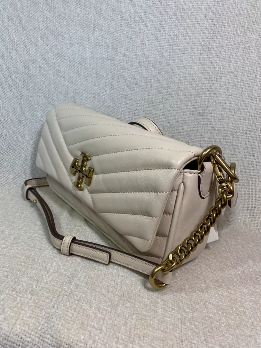 Tory Burch Kira Chevron Small Convertible Shoulder Bag New Cream