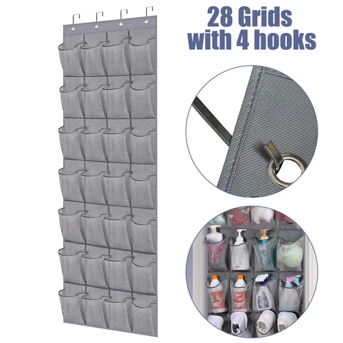 28 Grids Over Door Shoe Organizer Rack Hanging Storage Holder Hanger Bag Closet - Picture 2 of 6