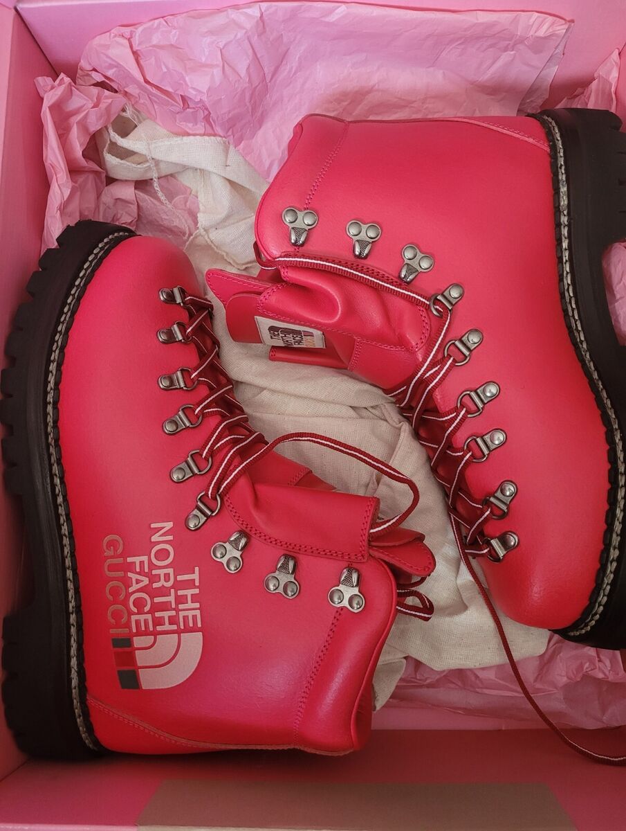 NEW AUTHENTIC GUCCI X NORTH FACE ANKLE BOOT GG LEATHER GUCCI NEW AUTHENTIC GUCCI X NORTH FACE ANKLE BOOT GG LEATHER GUCCI