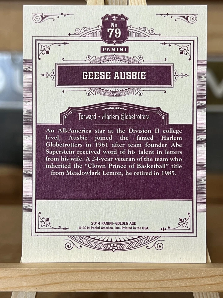 Geese Ausbie 2014 Panini Golden Age Harlem Globetrotters  - Image 2 of 2