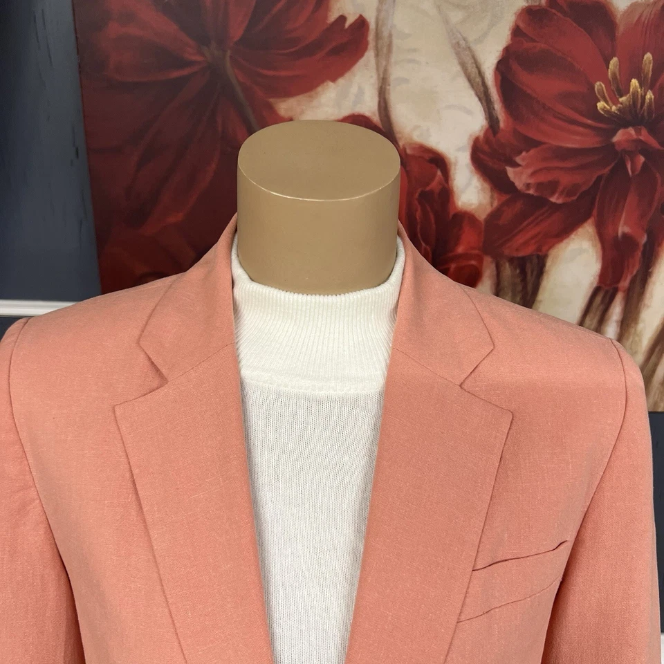 Женский блейзер Orvis размер 6 льняной спортивный костюм куртка дыня на одной пуговице - Изображение 4 из 4