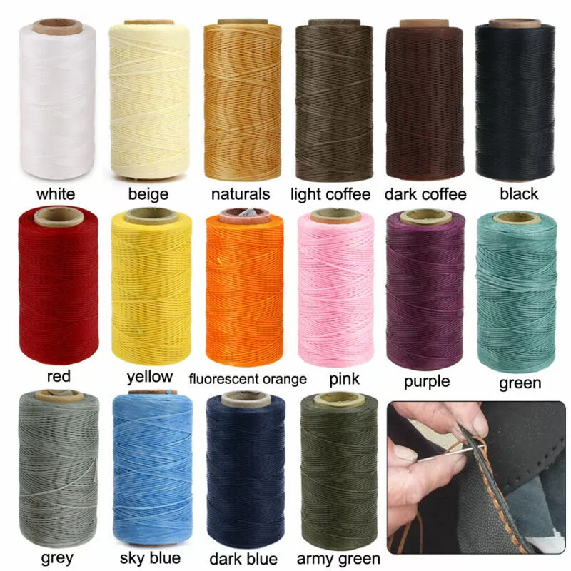 0.8 MM Width 260 m Flat Waxed Thread Dacron Cord For Handcraft Leather Industry