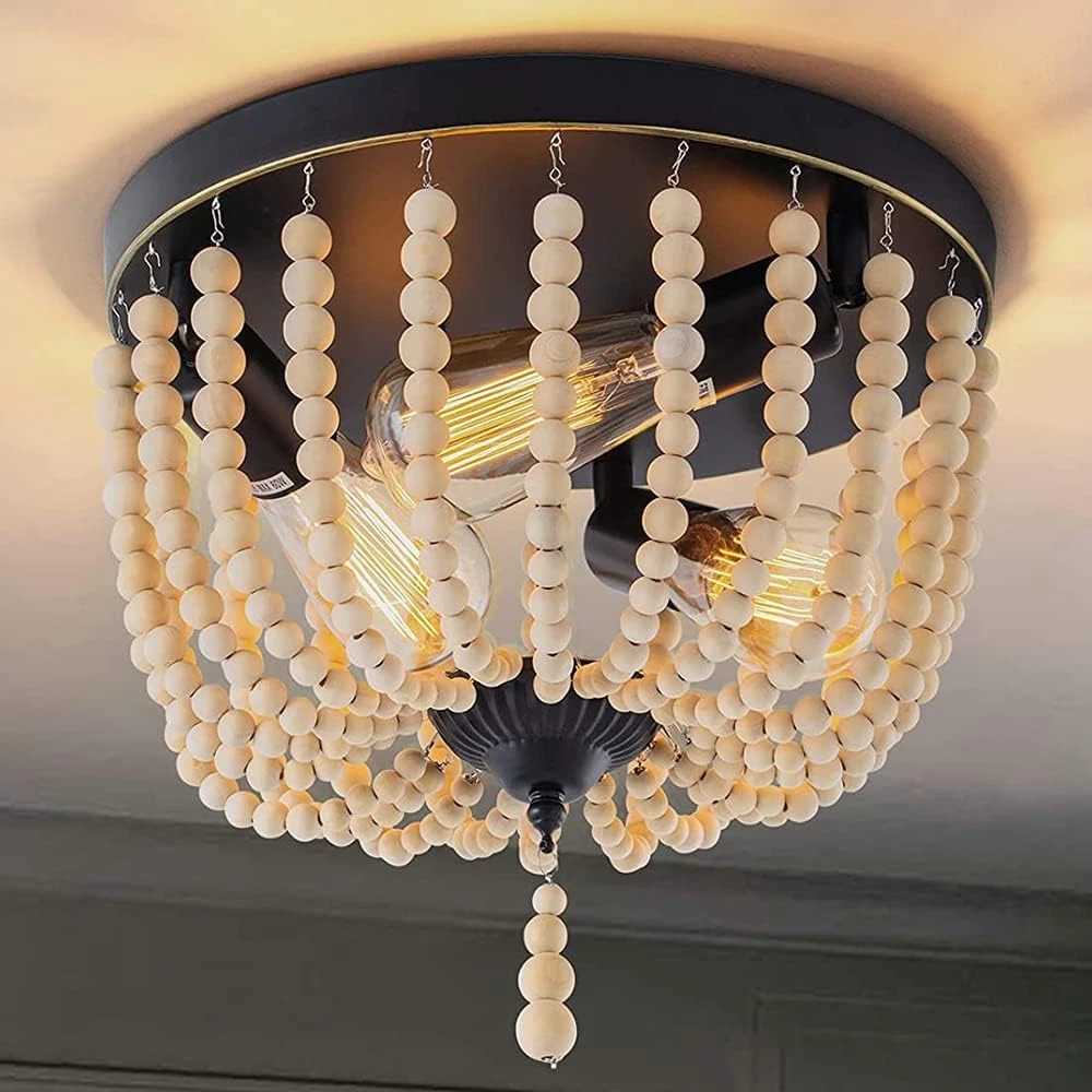 Flush mount online beaded ceiling light