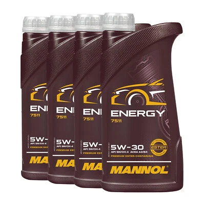 MANNOL Energy Huile Moteur 5W-30 ACEA A3/B4 API SN/CH-4 BMW LL-98 4x1 L - Photo 1/3