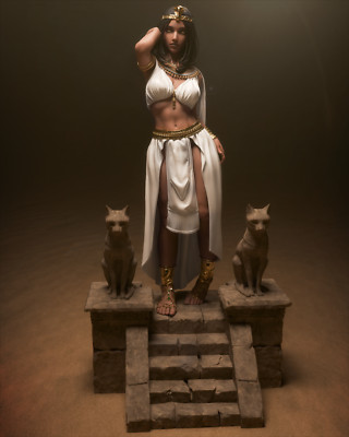 Kleopatra Statue - 3D gedrucktes Modell - unbemalt und unmontiert