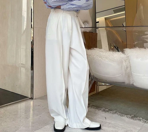 Pantalones de diseño para hombre Pantalones de moda Gran Bretaña cintura alta recta simple coreano OL - Imagen 3 de 21