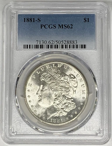 1881-S Morgan Silver Dollar PCGS MS 62 Looks Better (21) C