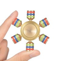 Arnold Wong Six Wings Spinner Fidget Brass Rainbow Noctilucent Edc Adhd... Arnold Wong Six Wings Spinner Fidget Brass Rainbow Noctilucent Edc Adhd...