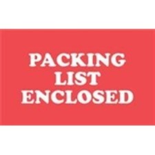 1000 - DL1110 2x3" "PACKING LIST ENCLOSED" Label