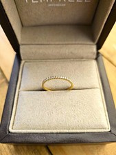 Temprell 18ct Yellow Gold Channel-Set Diamond Wedding Band Ring Size J 1.5mm