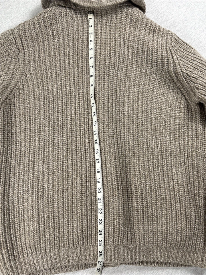 Cárdigan suéter de lana LL Bean Ragg grande de lana de cordero marrón para hombre Foto 4 de 4