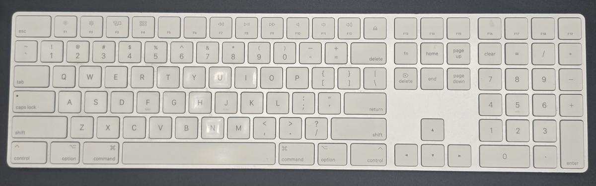 Apple Magic Keyboard With Numeric Keypad Gray And White A1843 for