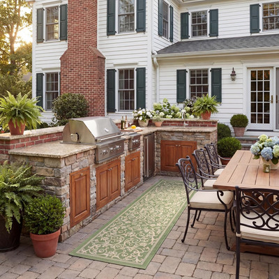 SAFAVIEH Washable Rug Outdoor Courtyard Collection - 2'3'' X 10' Runner, Olive &