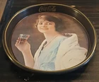 Vtg 1973 Repro. of 1923 Coca Cola Flapper Girl Oval Metal Serving Tray