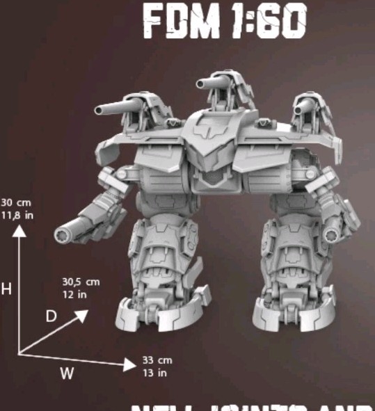 Mech Warrior Omega 2.0 Battle Mech 1/60 Scale Model Kit Custom 3d Model ...