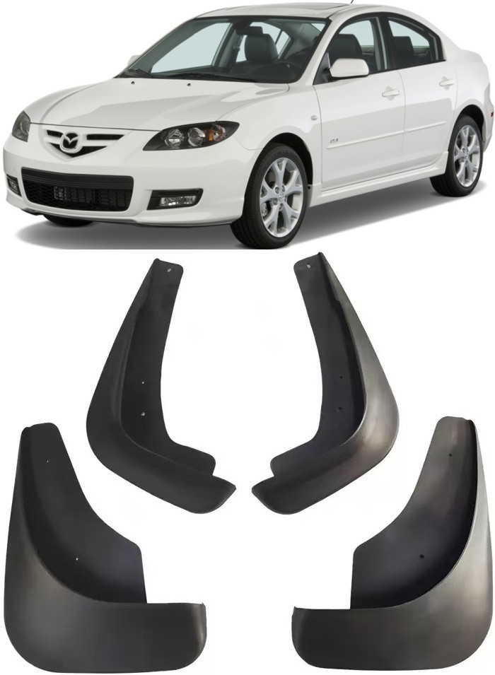 モテソルベ Genuine Set Splash Guards Mud Flaps For 2004-2009 Mazda 3 S GT
