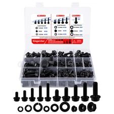320 Pcs Grade 10.9 Metric Flange Bolts and Nuts Set – M6 x 1.0, M8 x 1.25, M1...