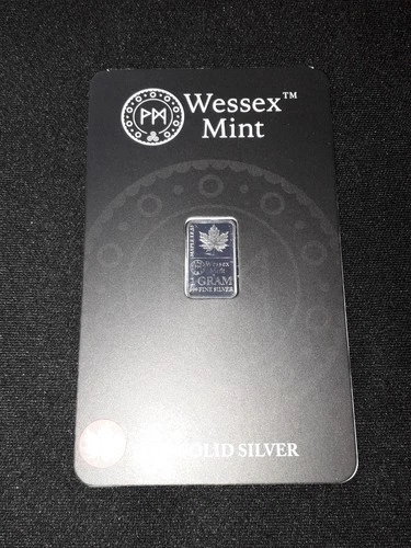 1g Maple Leaf Wessex Mint 1 Gram 999 Fine Silver Bar Limited Edition Canada UK